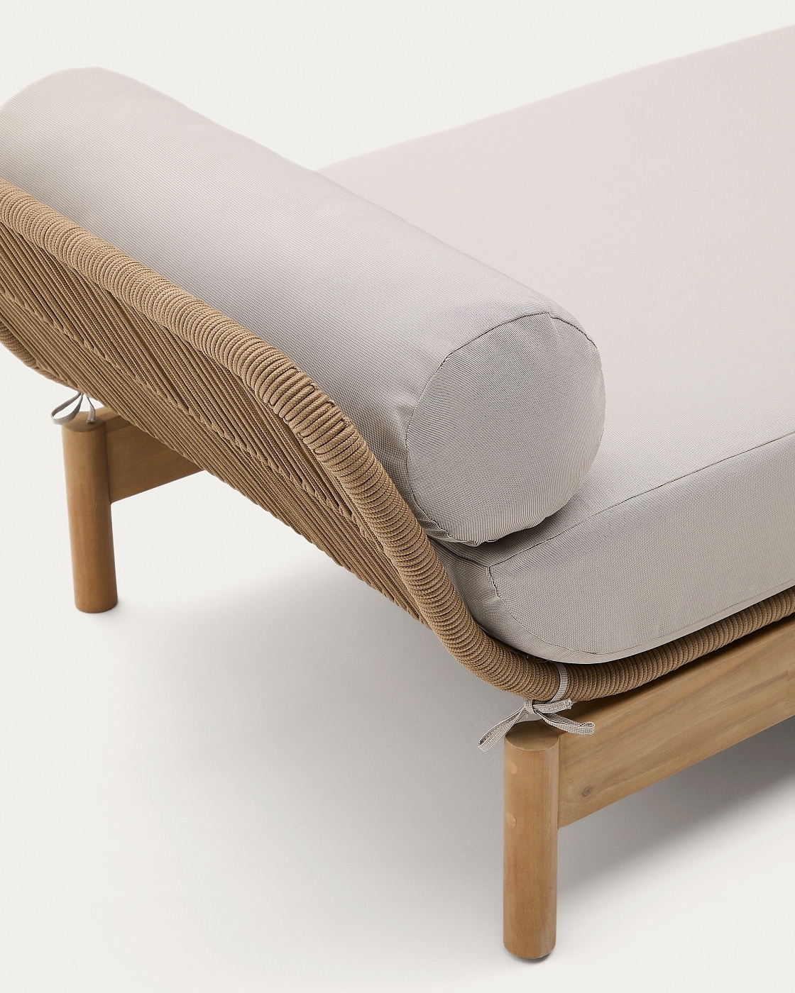 Catalina Шезлонг из светло-серой веревки и массива акации