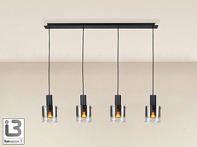 Люстра Venize 4L черный/дымчатый