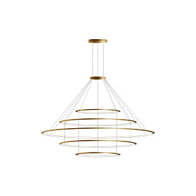 Люстра Circular Inward Light 5 колец золотая ø600 ø1200 ø2000 ø1200 ø600