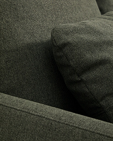 Трехместный диван-кровать Laira из темно-зеленого шенилла 218 см