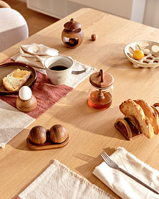 Nukha Банка для меда из стекла и 100% древесины акации FSC