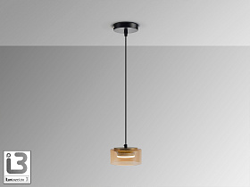 Olaia Подвесной светильник 1L черный/янтарный