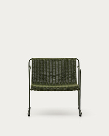 Кресло Maurina из оцинкованной стали зелёного цвета и зелёным шнуром