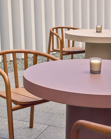 Aiguablava Круглый стол из терракотового цемента Ø90 см