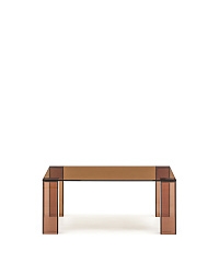 Журнальный столик Adularia из стекла коричневого цвета 85 x 85