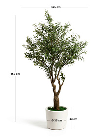 Искусственное дерево Artificial Olive в белом горшке, 210 см
