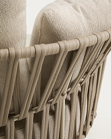 Двухместный модуль уличного дивана Osani из алюминия экрю и веревки цвета таупе 170 см