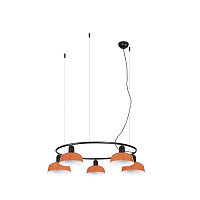 Подвесной светильник TATAWIN круглый красно-оранжевый.5xE27