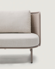 Уличный 3-местный диван Sedalis из алюминия и веревки серого цвета 210 см