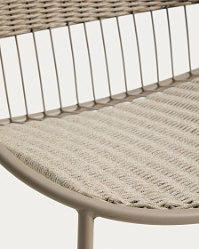 Кресло уличное Atrani из стали и веревки цвета таупе