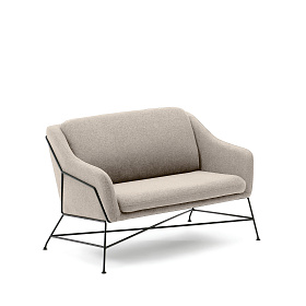 Brida 2-местный диван бежевого цвета на стальных ножках