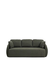 Трехместный диван-кровать Laira из темно-зеленого шенилла 218 см