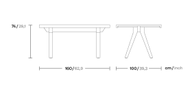 Обеденный стол Vieques массив/алюминий KS4102400