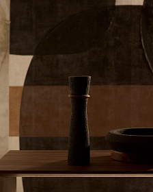 Naro Ваза из камня с кольцевыми деталями 30 см