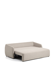 Трехместный диван-кровать Laira из бежевого шенилла, 218 см