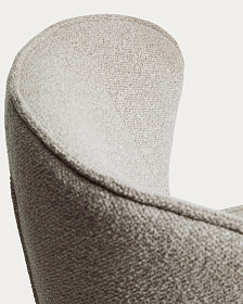 Поворотное кресло Sorile из бежевой синели и черной стали