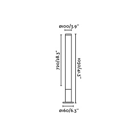 TURA 1050 Уличный маяк темно-серый LED 28W 3000K