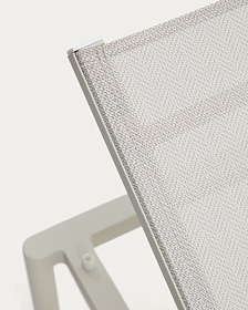 Шезлонг Lesina из серо-коричневого алюминия и текстиля цвета экрю