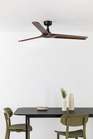 Вентилятор HEYWOOD M черный/темное дерево DC