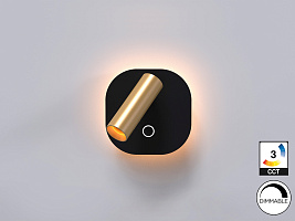 Biblos Бра с ридером черный/золотой