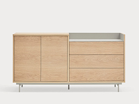 Сервант Valley 2D3Dr дуб/светло-серый металл