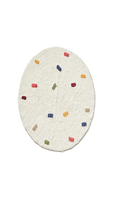 Круглый ковер Epifania из белого хлопка с разноцветными точками, Ø 100 см