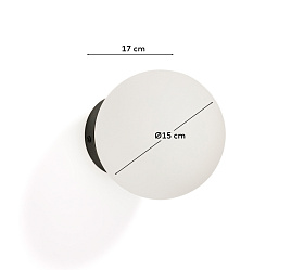 Настенный светильник Brisia из черного металла со стеклянным шаром Ø15 см