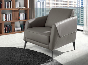 Кресло 5134/KF-A051-M9019 темно-серое кожаное