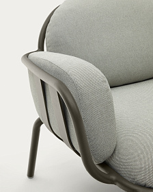 Садовое кресло Joncols серое с зеленой алюминиевой отделкой