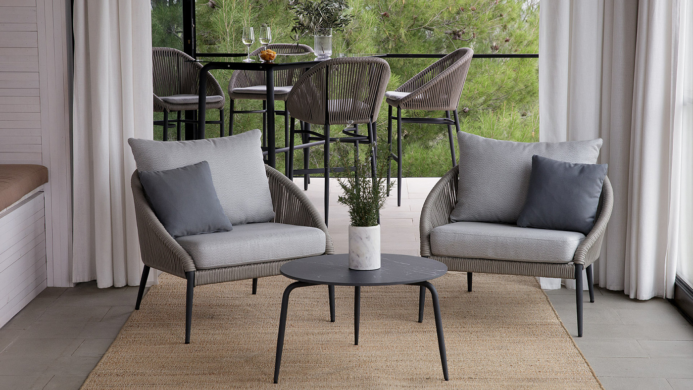 Кресло RODONA BEIGE-CARBON