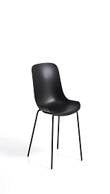Черный стул Altea из пластика и стали с черной отделкой