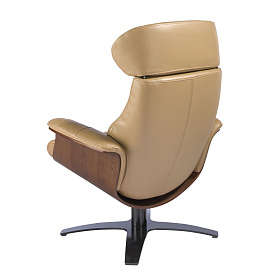 Поворотное кресло 5087/A928-M5668 с обивкой из песочной кожи
