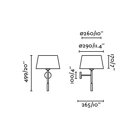 Настенный светильник Windsor белый/Leinen с ридером 1xE27