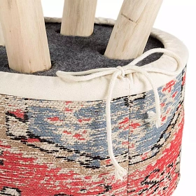 Высокий табурет Chelsy бежево-красный