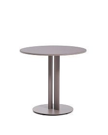 Уличный стол Sedalis из стали со столешницей из серо-коричневого алюминия Ø80 см