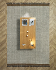 Ковер Brina из бежевой шерсти с узором елочка 300 x 200 см