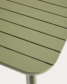 Раздвижной уличный стол Izola из алюминия с зеленой отделкой, 185 (235) x 100 см