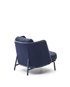 Уличное кресло Sedalis из алюминия и веревки синего цвета