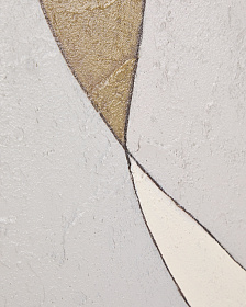 Абстрактный холст Marvilo серо-горчичного цвета 80 x 100 см