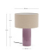 Керамическая настольная лампа Toneric с сиреневой отделкой и хлопковым абажуром