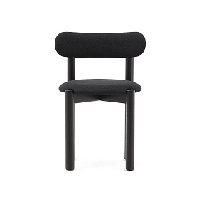 Стул Nebai из черной синели с каркасом из массива дуба и черной отделкой FSC MIX Credit