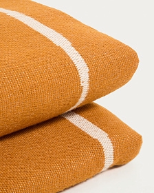 Подушка для шезлонга Daila оранжевого цвета из 100% ПЭТ с рисунком икат, 50 x 175 см