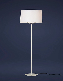 Торшер Jerry матовый никель/белый абажур