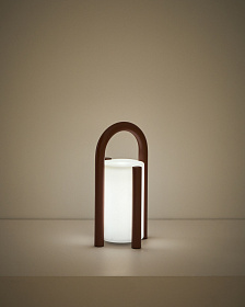 Портативная настольная лампа Leros из полиэтилена и стали терракотового цвета