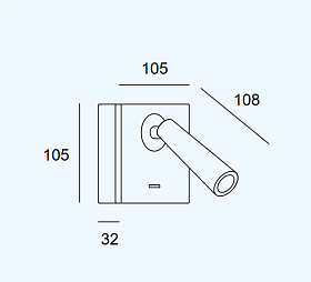 Бра Gamma Mix&Match Square никель 05-6420-81-81