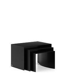 Набор из 3-х черных столиков Litto из МДФ,  60 x 40 / 51 x 36 / 42 x 31 см