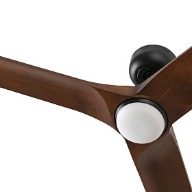 Потолочный вентилятор HEYWOOD S Ш900 черный/орех 3P LED 10W TUYA