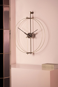 Часы настенные Mini Barcelona Premium Walnut/brass