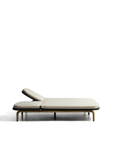 Двойной шезлонг Alipa из массива акации и веревки темно-серого цвета