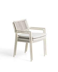 Уличный стул Argasi из алюминия бежевого цвета и веревки